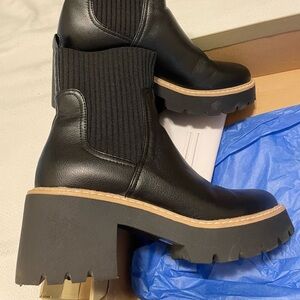 Chelsea Black Lug Ankle Boots